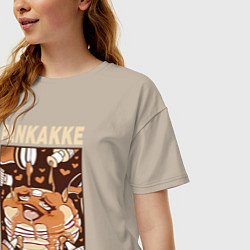 Футболка оверсайз женская Pankakke, цвет: миндальный — фото 2