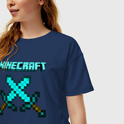 Футболка оверсайз женская Minecraft, цвет: тёмно-синий — фото 2