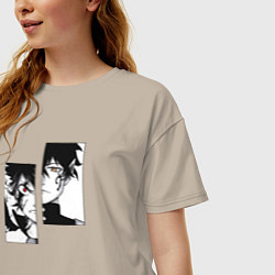 Футболка оверсайз женская Черный клевер, цвет: миндальный — фото 2