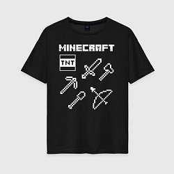 Футболка оверсайз женская Minecraft, цвет: черный