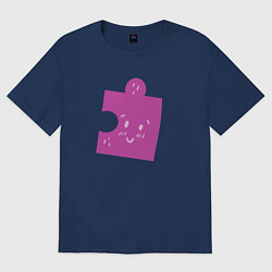 Футболка оверсайз женская Пазл, цвет: тёмно-синий