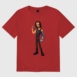 Футболка оверсайз женская Johnny Silverhand 03, цвет: красный