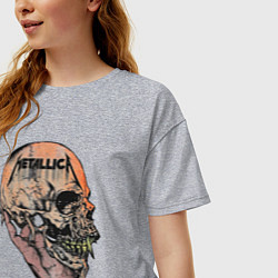 Футболка оверсайз женская Metallica art 04, цвет: меланж — фото 2