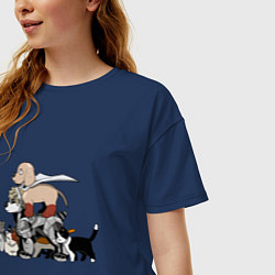 Футболка оверсайз женская One Punch Man, цвет: тёмно-синий — фото 2