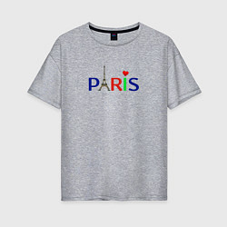 Футболка оверсайз женская Paris, цвет: меланж