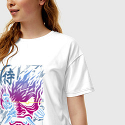 Футболка оверсайз женская Cyberpunk 2077 Геометрия, цвет: белый — фото 2