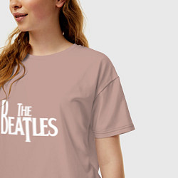 Футболка оверсайз женская The Beatles, цвет: пыльно-розовый — фото 2
