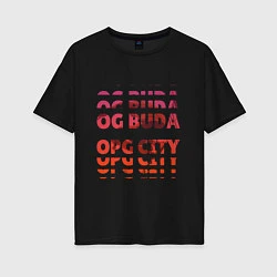 Футболка оверсайз женская OG Buda OPG City Strobe Effect, цвет: черный
