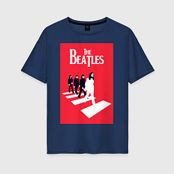 Футболка оверсайз женская The Beatles, цвет: тёмно-синий