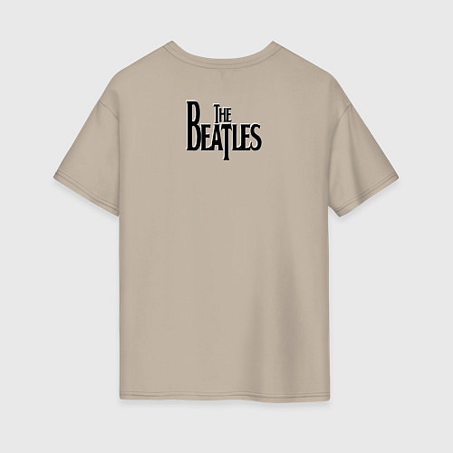 Женская футболка оверсайз The Beatles автографы / Миндальный – фото 2