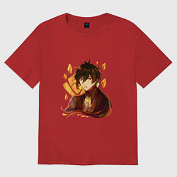 Футболка оверсайз женская Чжун Ли, цвет: красный