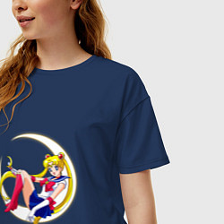 Футболка оверсайз женская Sailor Moon, цвет: тёмно-синий — фото 2