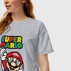 Футболка оверсайз женская Mario, цвет: меланж — фото 2