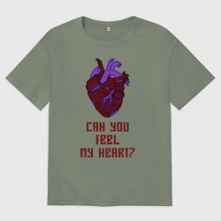 Футболка оверсайз женская Bring Me The Horizon 2D Сердце, цвет: авокадо