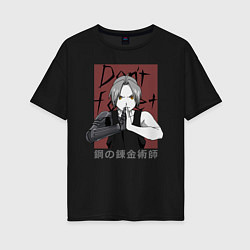 Футболка оверсайз женская Стальной Алхимик, цвет: черный