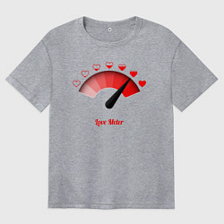Футболка оверсайз женская Love meter, цвет: меланж