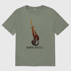 Футболка оверсайз женская Dark Souls - Bonfire, цвет: авокадо