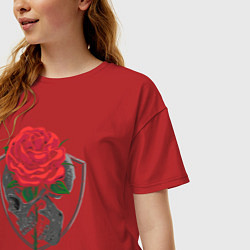 Футболка оверсайз женская Skull&Rose, цвет: красный — фото 2
