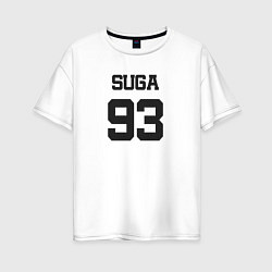 Футболка оверсайз женская BTS - Suga 93, цвет: белый