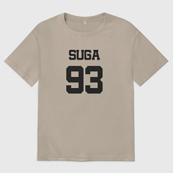 Футболка оверсайз женская BTS - Suga 93, цвет: миндальный