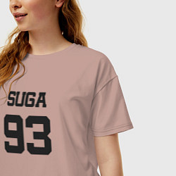 Футболка оверсайз женская BTS - Suga 93, цвет: пыльно-розовый — фото 2