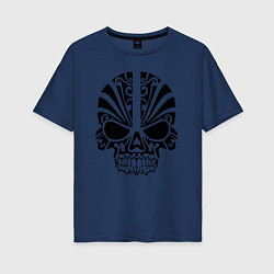 Футболка оверсайз женская Skull Art, цвет: тёмно-синий