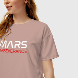 Футболка оверсайз женская MARS - Perseverance, цвет: пыльно-розовый — фото 2