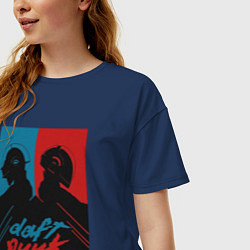 Футболка оверсайз женская Daft Punk, цвет: тёмно-синий — фото 2