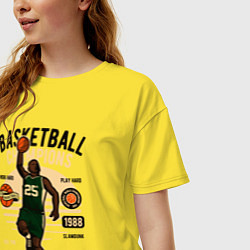 Футболка оверсайз женская Чемпионы по баскетболу, цвет: желтый — фото 2