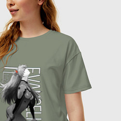 Футболка оверсайз женская Евангелион, цвет: авокадо — фото 2