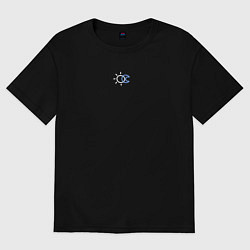 Футболка оверсайз женская Солнце и луна, цвет: черный