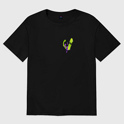 Футболка оверсайз женская Скейт треск, цвет: черный