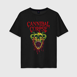 Футболка оверсайз женская Cannibal Corpse Труп Каннибала Z, цвет: черный