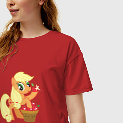 Футболка оверсайз женская Applejack, цвет: красный — фото 2