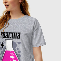 Футболка оверсайз женская Силакрасотая, цвет: меланж — фото 2