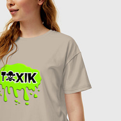 Футболка оверсайз женская Токсик toxik, цвет: миндальный — фото 2