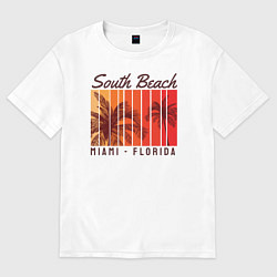 Футболка оверсайз женская Майами - Флорида, цвет: белый