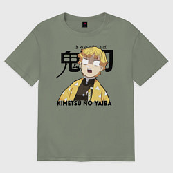 Футболка оверсайз женская Зеницу Агацума Kimetsu no Yaiba, цвет: авокадо