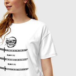 Футболка оверсайз женская Катаны Клинок, рассекающий демонов, цвет: белый — фото 2