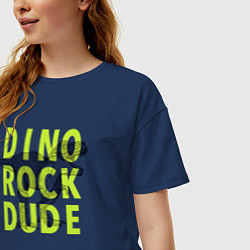 Футболка оверсайз женская DINO ROCK DUDE, цвет: тёмно-синий — фото 2