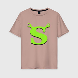 Женская футболка оверсайз Shrek: Logo S