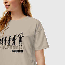 Футболка оверсайз женская Эволюция трюкового самоката, цвет: миндальный — фото 2