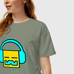 Футболка оверсайз женская Geometry Dash: Music, цвет: авокадо — фото 2