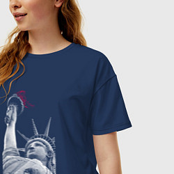 Футболка оверсайз женская Statue Of Liberty, цвет: тёмно-синий — фото 2