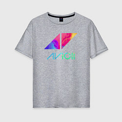 Женская футболка оверсайз AVICII RAIBOW