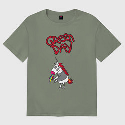 Футболка оверсайз женская Green Day Unicorn, цвет: авокадо