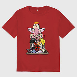 Футболка оверсайз женская THE BINDING OF ISAAC, цвет: красный