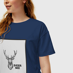 Футболка оверсайз женская Deer me, цвет: тёмно-синий — фото 2