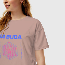 Футболка оверсайз женская OG BUDA ОПГ СИТИ FREERIO SEXY DRILL, цвет: пыльно-розовый — фото 2