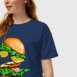 Футболка оверсайз женская King Burger, цвет: тёмно-синий — фото 2